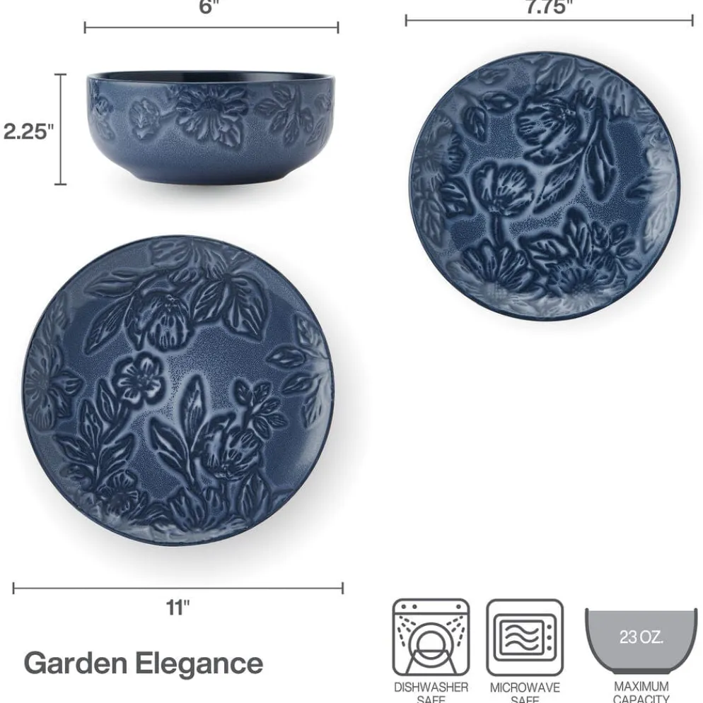 Garden Elegance 12 Piece Dinnerware Set, Service for 4
