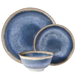Glimmer Blue 12 Piece Dinnerware Set, Service for 4