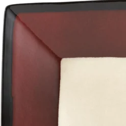 Gourmet Basics Belmont Set of 4 Red Square Dinner Plates