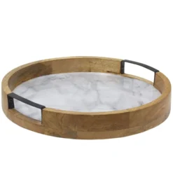 Gray Marble Lazy Susan Serve Tray