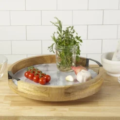 Gray Marble Lazy Susan Serve Tray