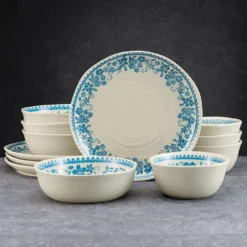 Hayden Blue 12 Piece Dinnerware Set, Service for 4