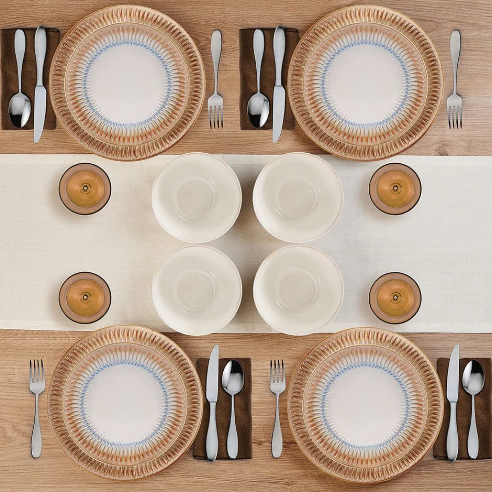Hensley Taupe 12 Piece Dinnerware Set, Service for 4