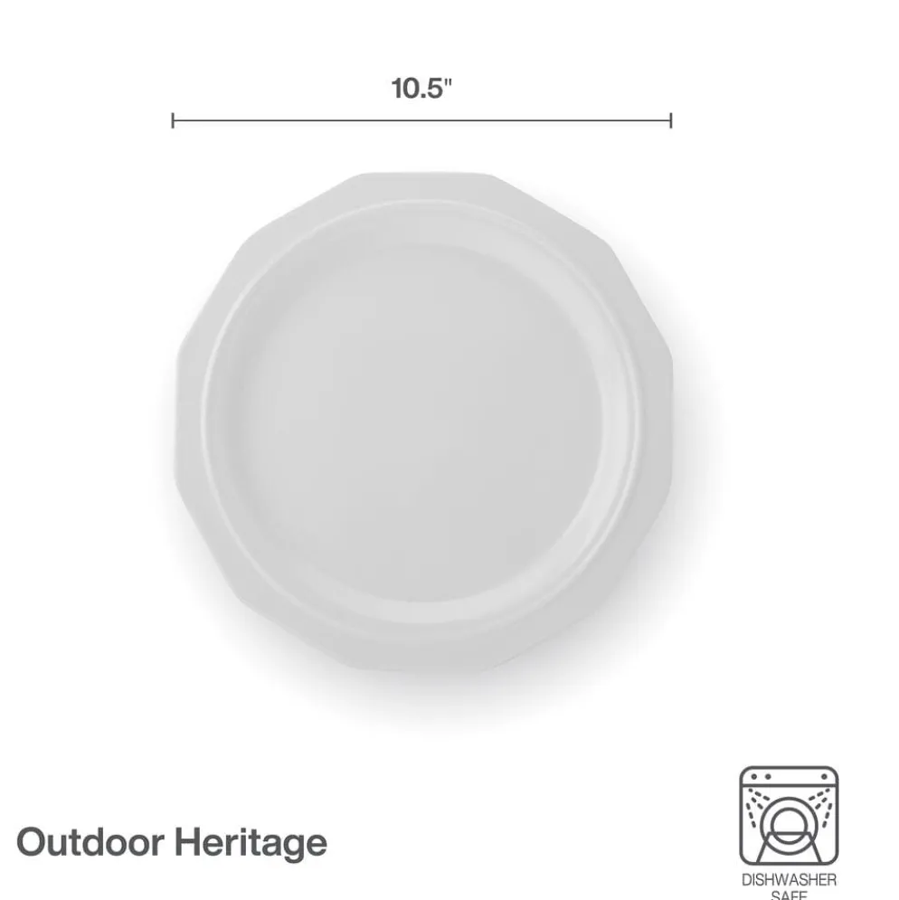 Heritage Set of 4 Outdoor Melamine Dinner Plates