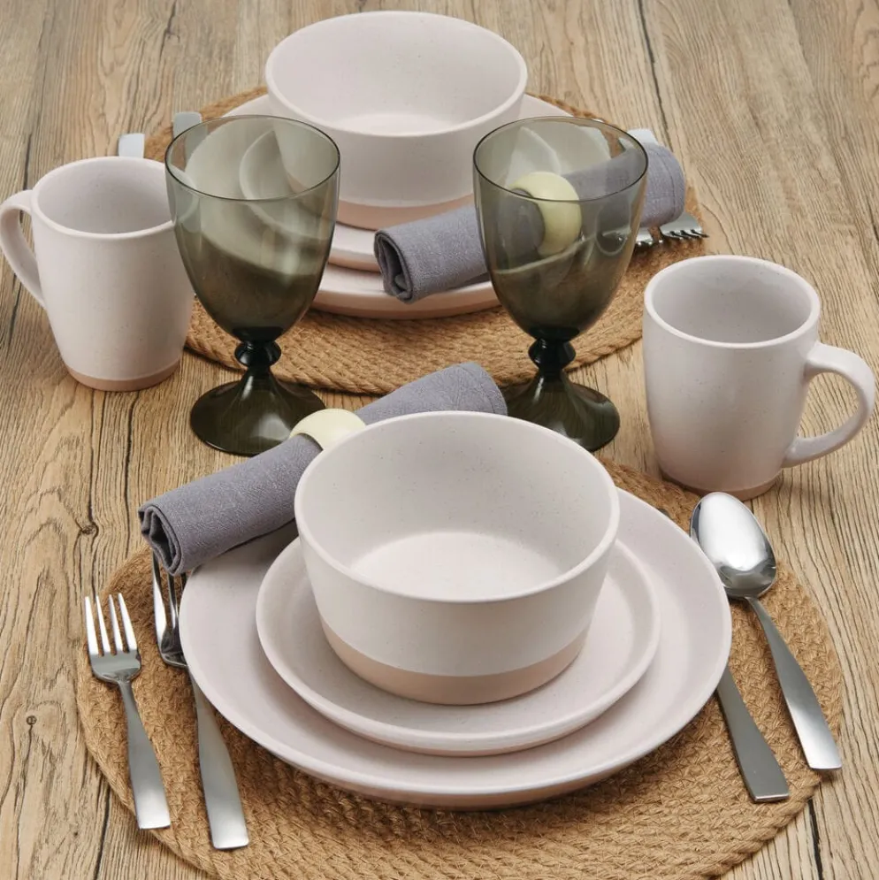 Hudson Beige 16 Piece Dinnerware Set, Service for 4