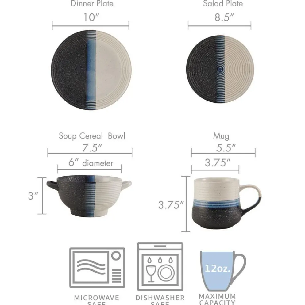 Jaxon 16 Piece Dinnerware Set, Service for 4
