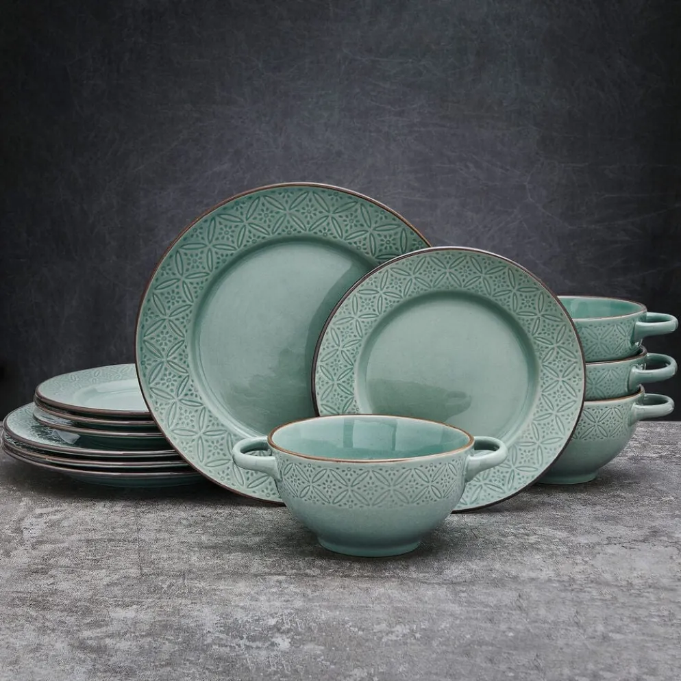 Kori Sage 12 Piece Dinnerware Set, Service for 4