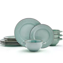Kori Sage 12 Piece Dinnerware Set, Service for 4