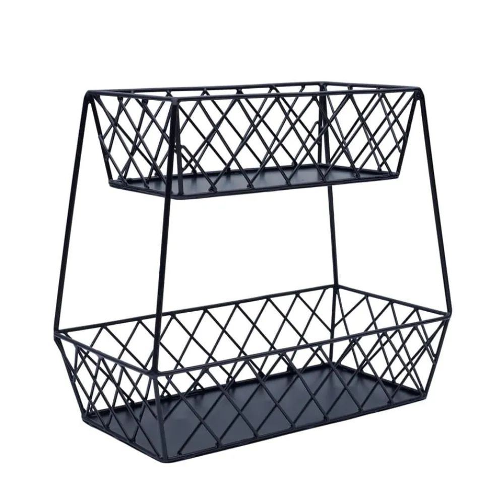 Lattice Farm Flat Back 2 Tier Storage Basket