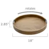 Lazy Susan Mango Wood Serve Tray, 18 Inch