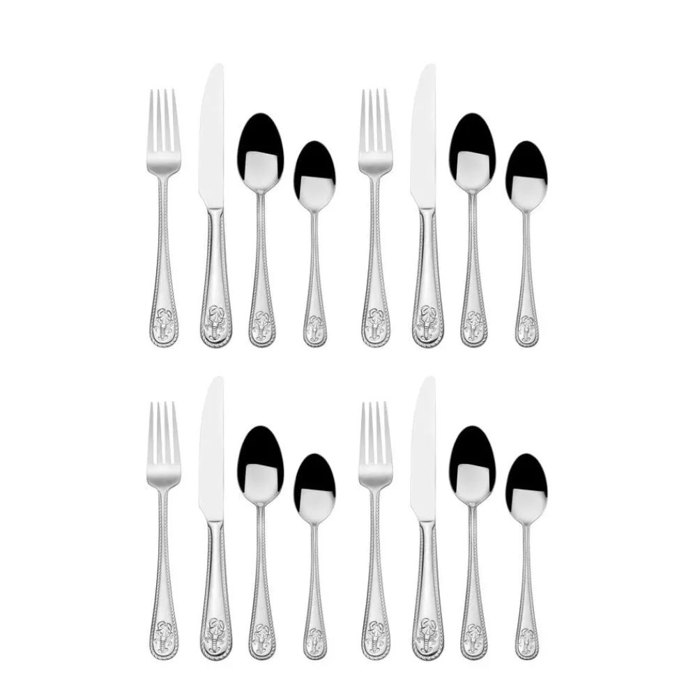 Lobster 16 Piece Flatware Set, Service for 4