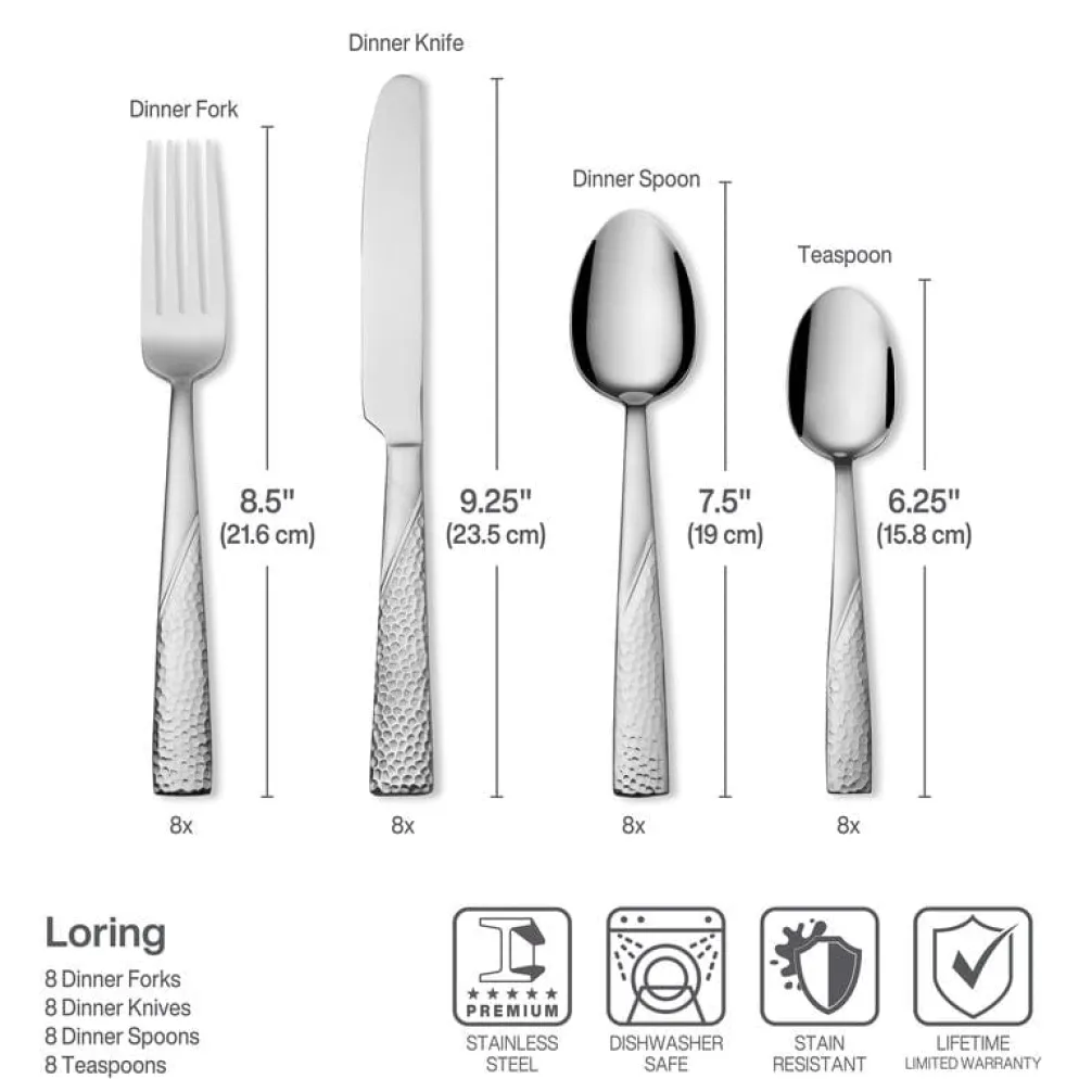 Loring 34 Piece Flatware Set, Service for 8