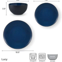 Lucy 12 Piece Dinnerware Set, Service for 4