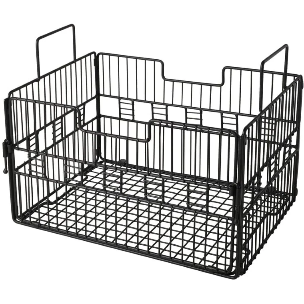 Madam Grid Stacking and Nesting Basket with Mango Wood Lid