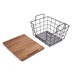Madam Stacking And Nesting Basket with Acacia Lid
