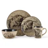 Mossy Oak Animal Print 16 Piece Dinnerware Set, Service for 4