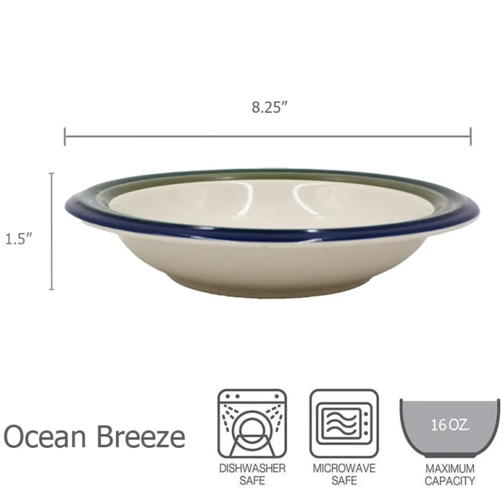Ocean Breeze Set of 4 Rim Soup Bowls