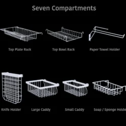Over the Sink 2 Tier Expandable Organizer Dish Drying Rack