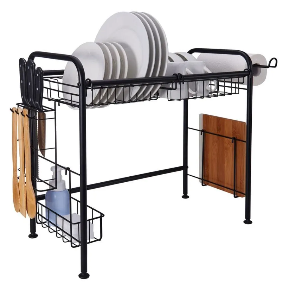 Over the Sink 2 Tier Organizer Dish Drying Rack, 31 Inch