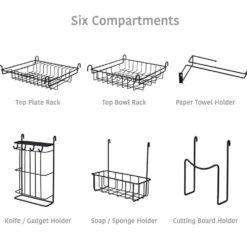 Over the Sink 2 Tier Organizer Dish Drying Rack, 31 Inch