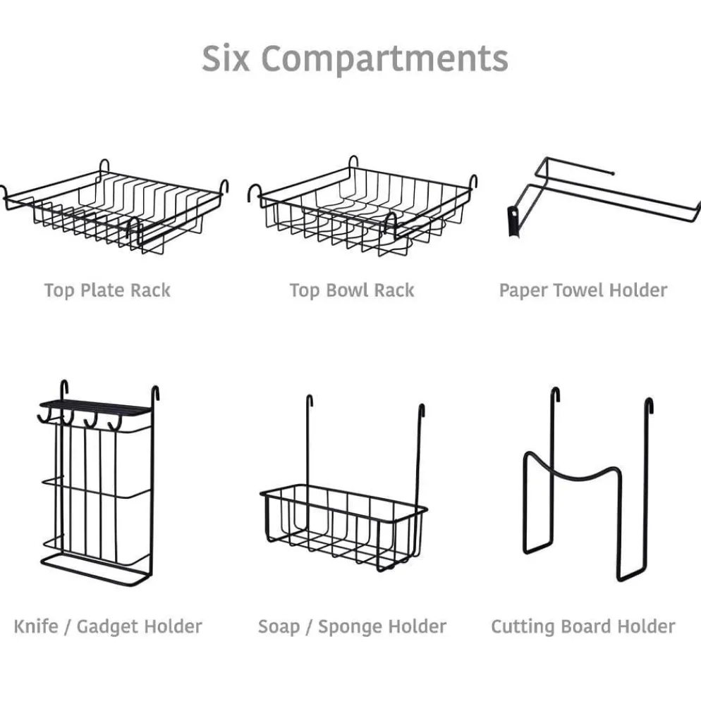 Over the Sink 2 Tier Organizer Dish Drying Rack, 31 Inch