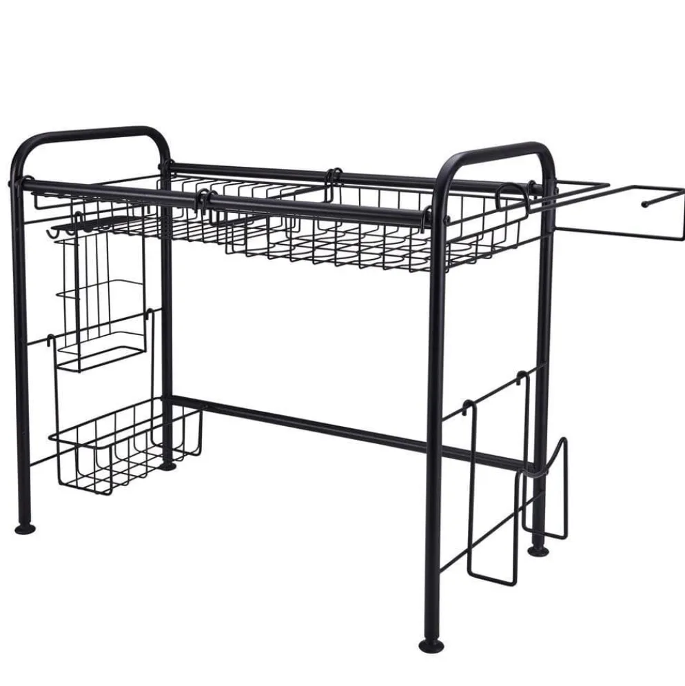 Over the Sink 2 Tier Organizer Dish Drying Rack, 31 Inch