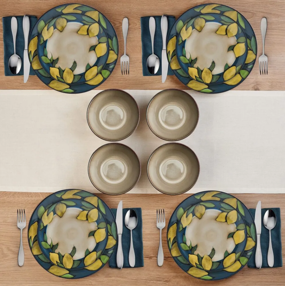Painted Lemons 12 Piece Dinnerware Set, Service for 4