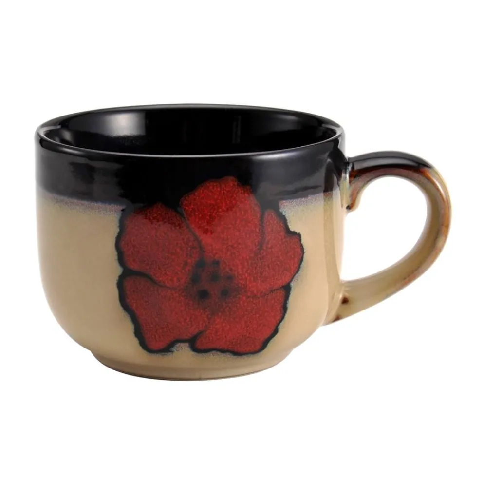 Painted Poppies Jumbo Soup Mug