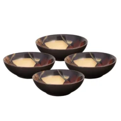 Painted Poppies Set of 4 Individual Pasta Salad Bowls