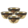 Painted Poppies Set of 4 Soup Cereal Bowls