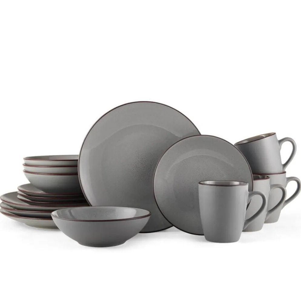 Pierce Gray 16 Piece Dinnerware Set, Service for 4