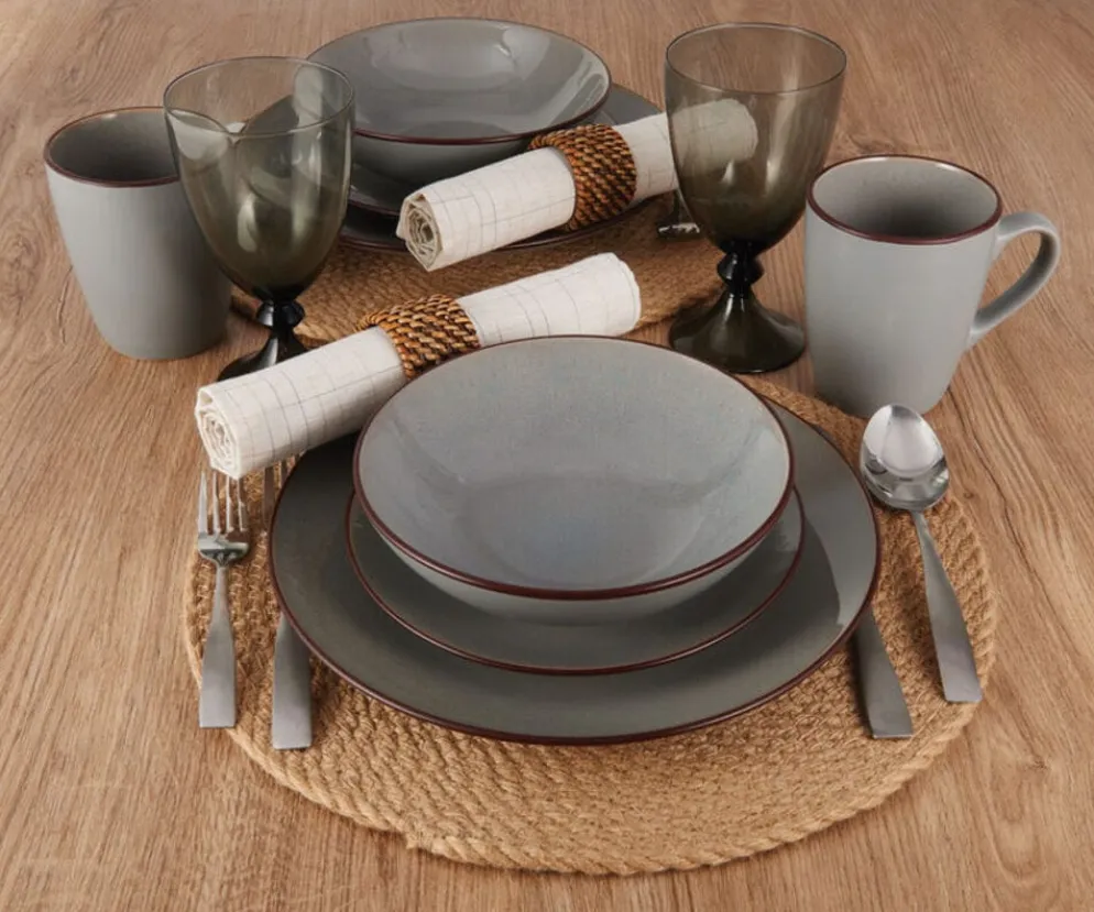 Pierce Gray 16 Piece Dinnerware Set, Service for 4