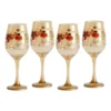 Plymouth Set of 4 Leaf Luster Wine Glasses