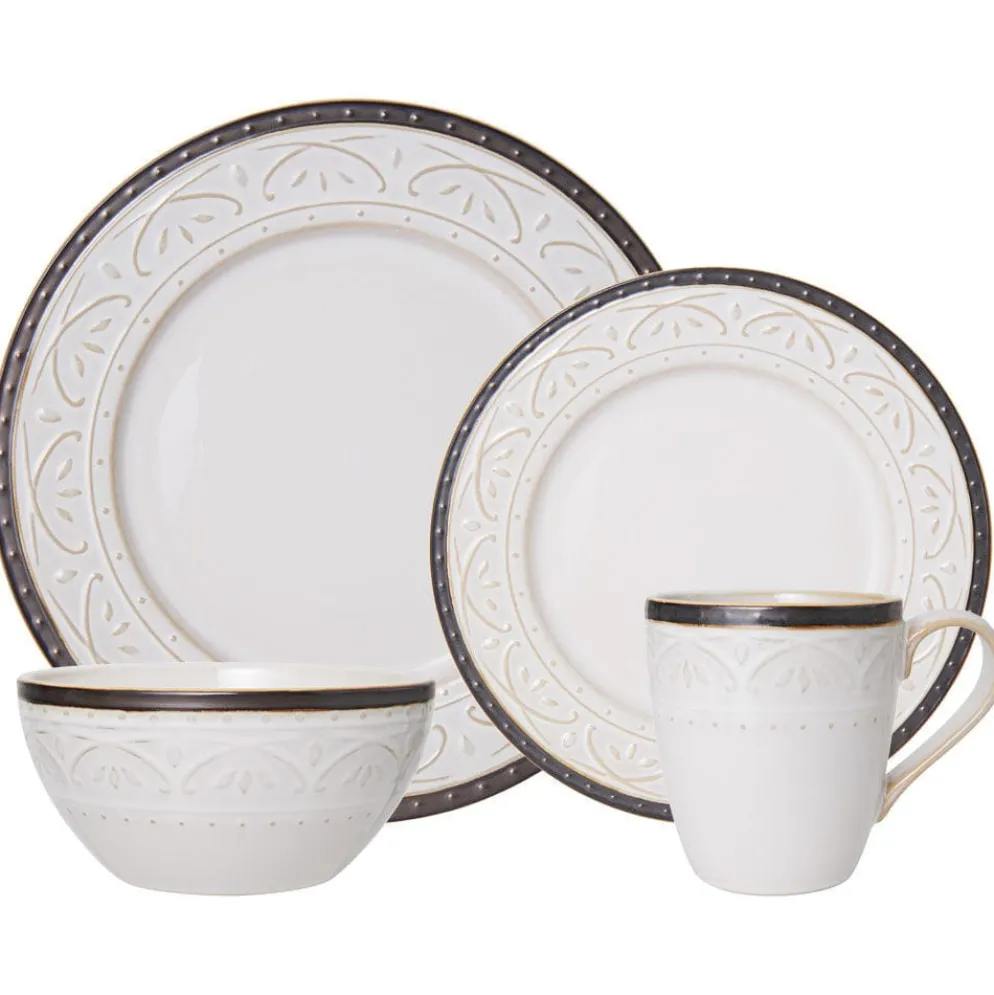 Promenade Scroll 16 Piece Dinnerware Set, Service for 4