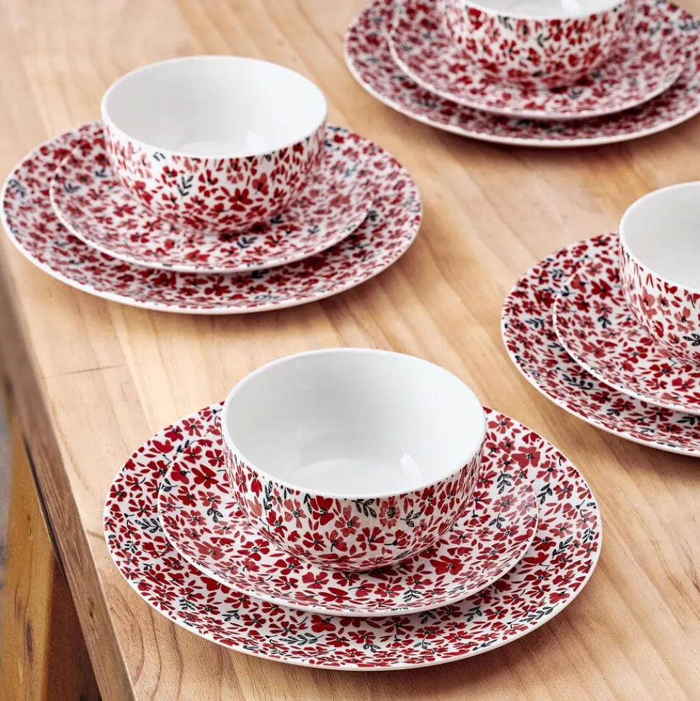 Radiant Blossom 12 Piece Dinnerware Set, Service for 4