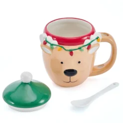 Reindeer Mug with Spoon and Cover