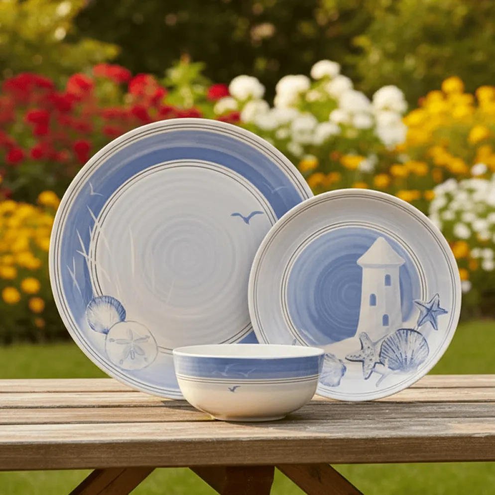 Rio Beach House Outdoor Melamine Dinnerware Set