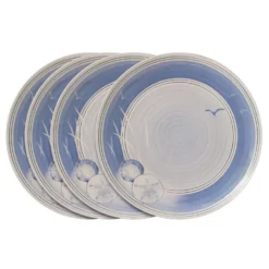 Rio Beach House Set of 4 Outdoor Melamine Dinner Plates