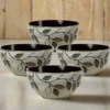 Rustic Leaves Set of 4 Soup Cereal Bowls