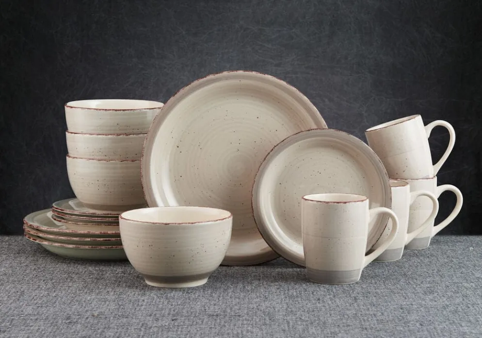 Sadie Cream 16 Piece Dinnerware Set, Service for 4