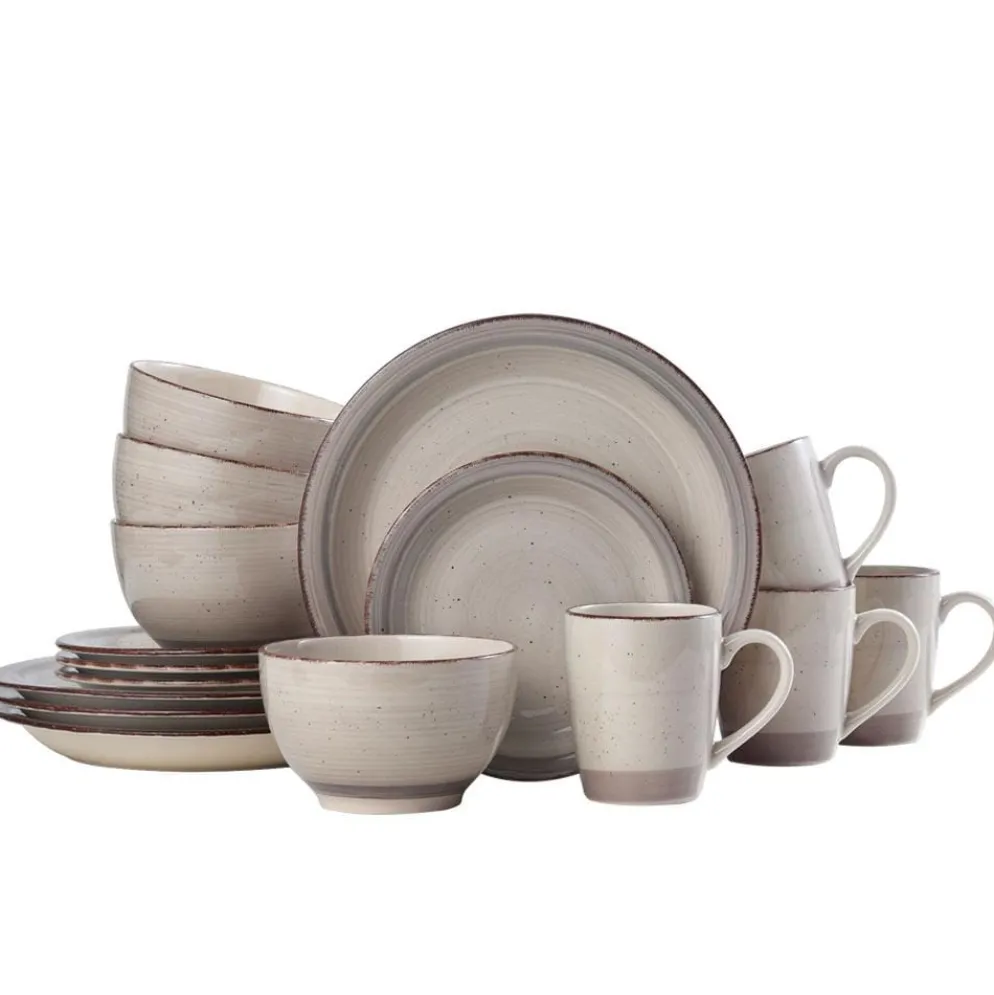 Sadie Cream 16 Piece Dinnerware Set, Service for 4