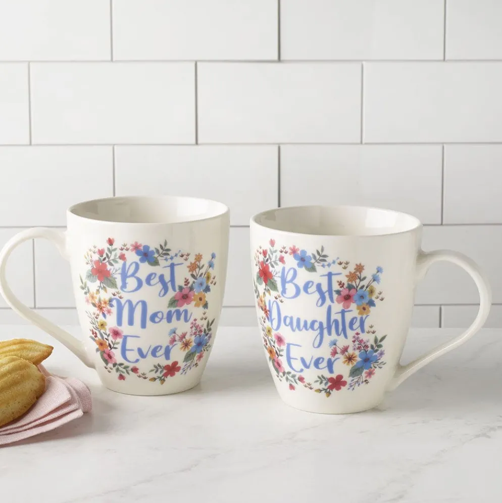 Sentiment Mugs Set of 2 Best Daughter Best Mom Ever Mugs