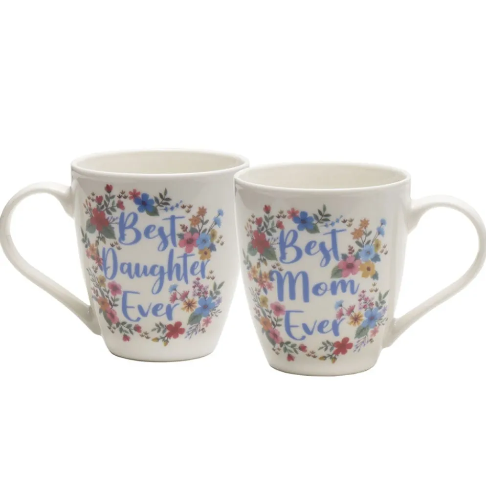 Sentiment Mugs Set of 2 Best Daughter Best Mom Ever Mugs