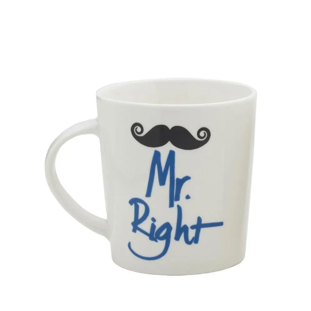 Sentiment Mugs Set of 2 Mr and Mrs Right Mugs