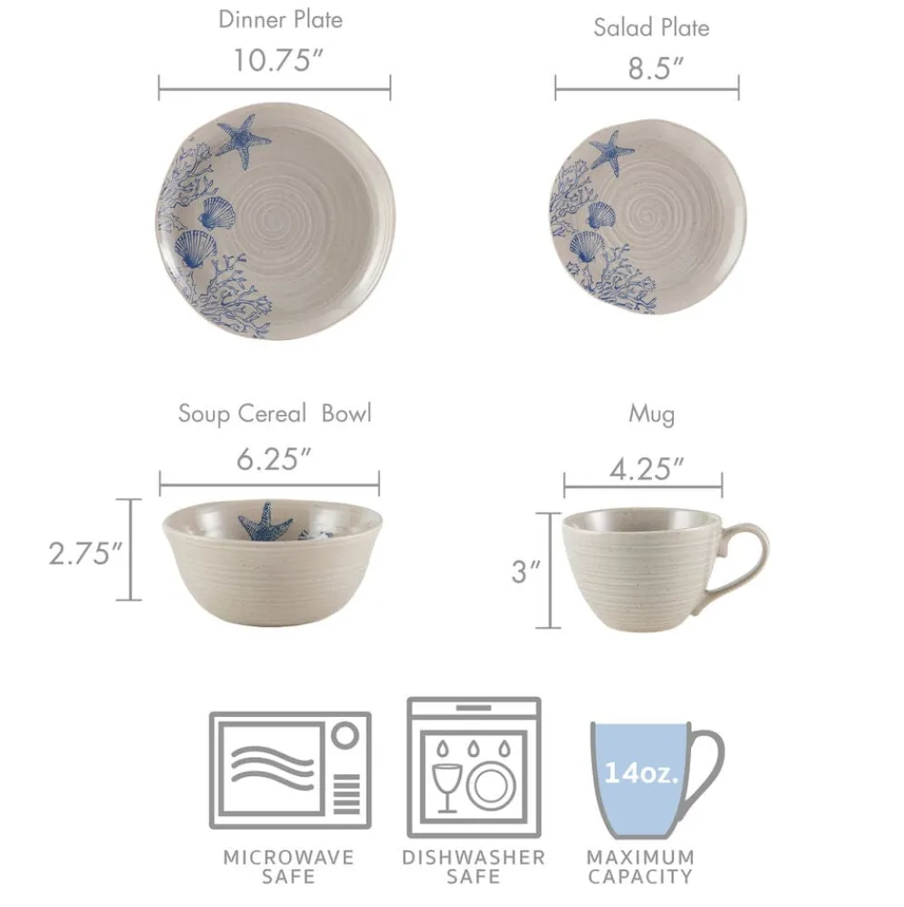 Southport 16 Piece Dinnerware Set, Service for 4