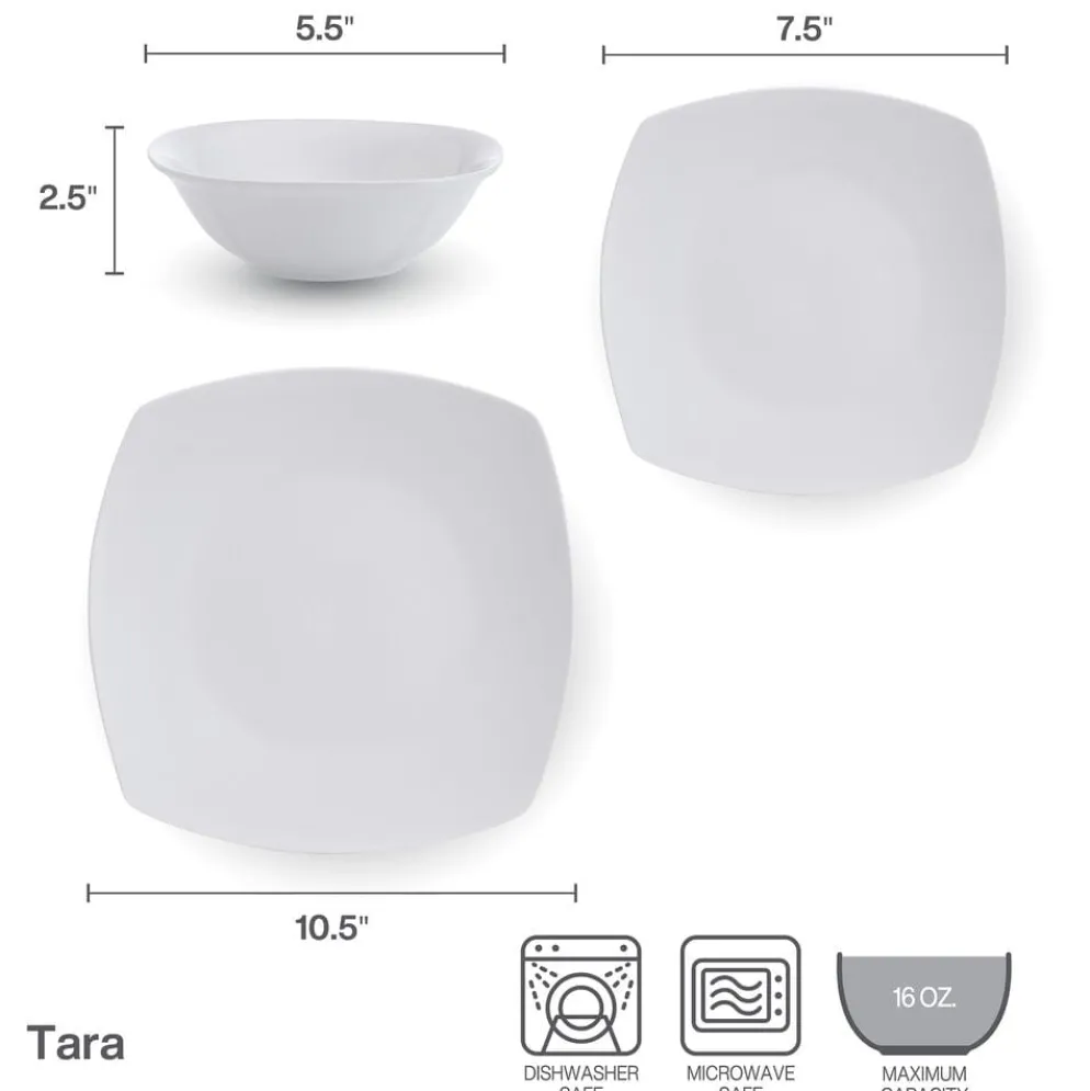 Tara 12 Piece Dinnerware Set, Service for 4