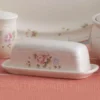 Tea Rose Covered Butter Dish
