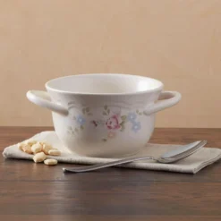 Tea Rose Double Handled Soup Bowl