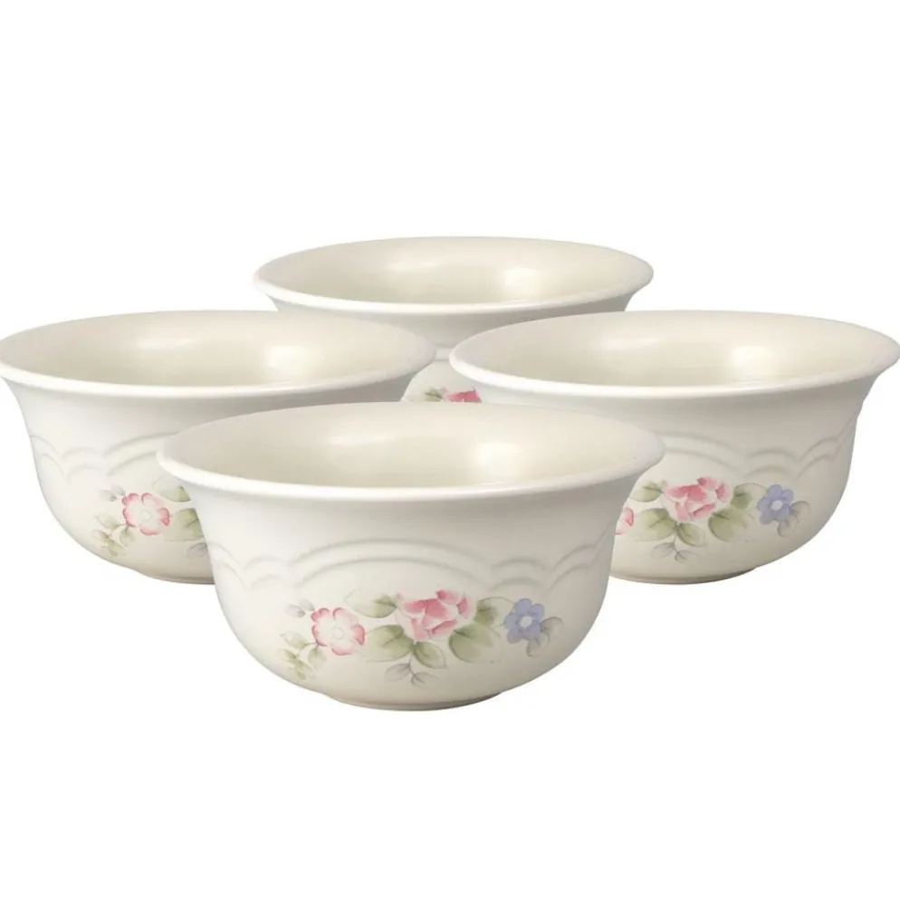 Tea Rose Set of 4 Deep Soup Cereal Bowls