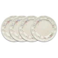 Tea Rose Set of 4 Luncheon Plates